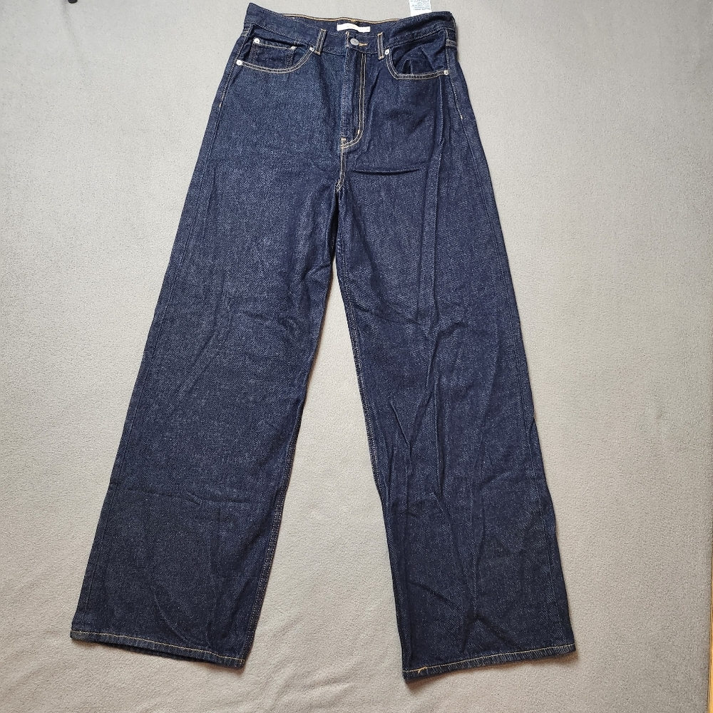 Levi's High Loose Premium Jeans in Gotta Dip Size 30 Loose Fit Dark Wash Hemp